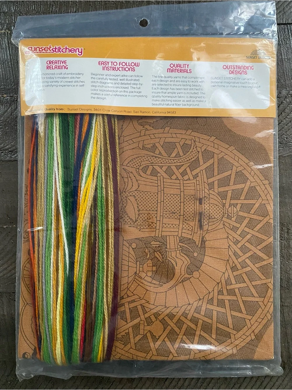 NEW Vintage 80s Sunset Stitchery Antique Ware Still Life Crewel Kit 2292 14x18”